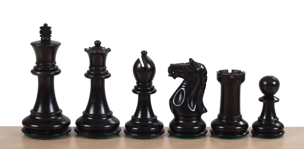 Oxford Chess Pieces 3.75" – Ebonized & Boxwood Weighted Tournament Set – image 3