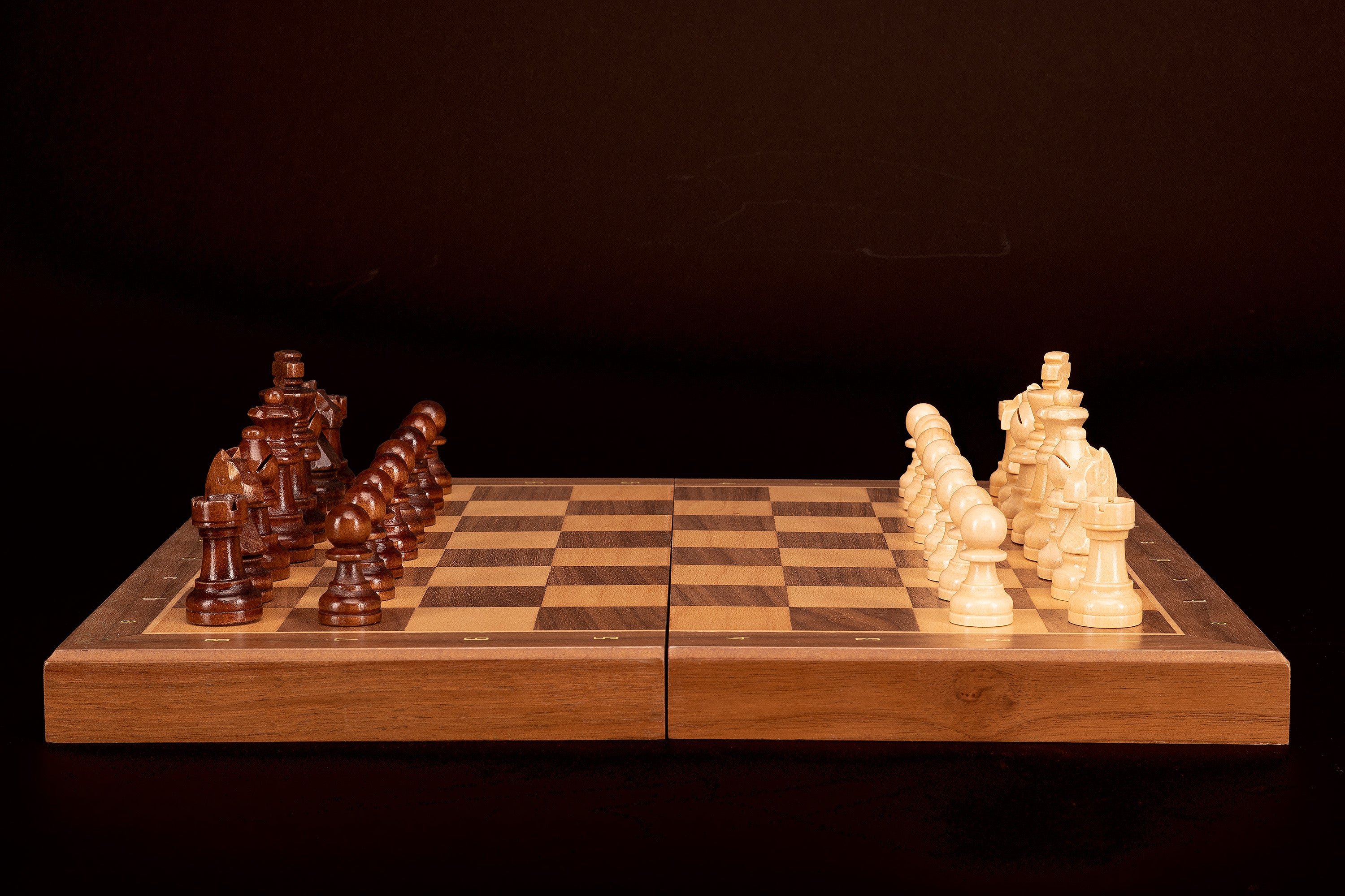 Magnetic Travel Chess Set — Walnut, 33×33 cm Wooden Folding Case – image 3