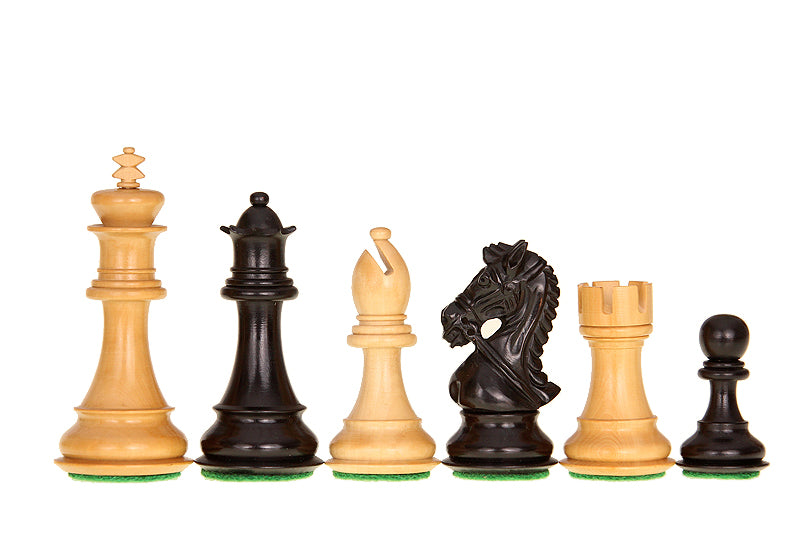 King's Bridal Ebony Chess Pieces 4 inch - Premium Hand-Carved Wood – image 2