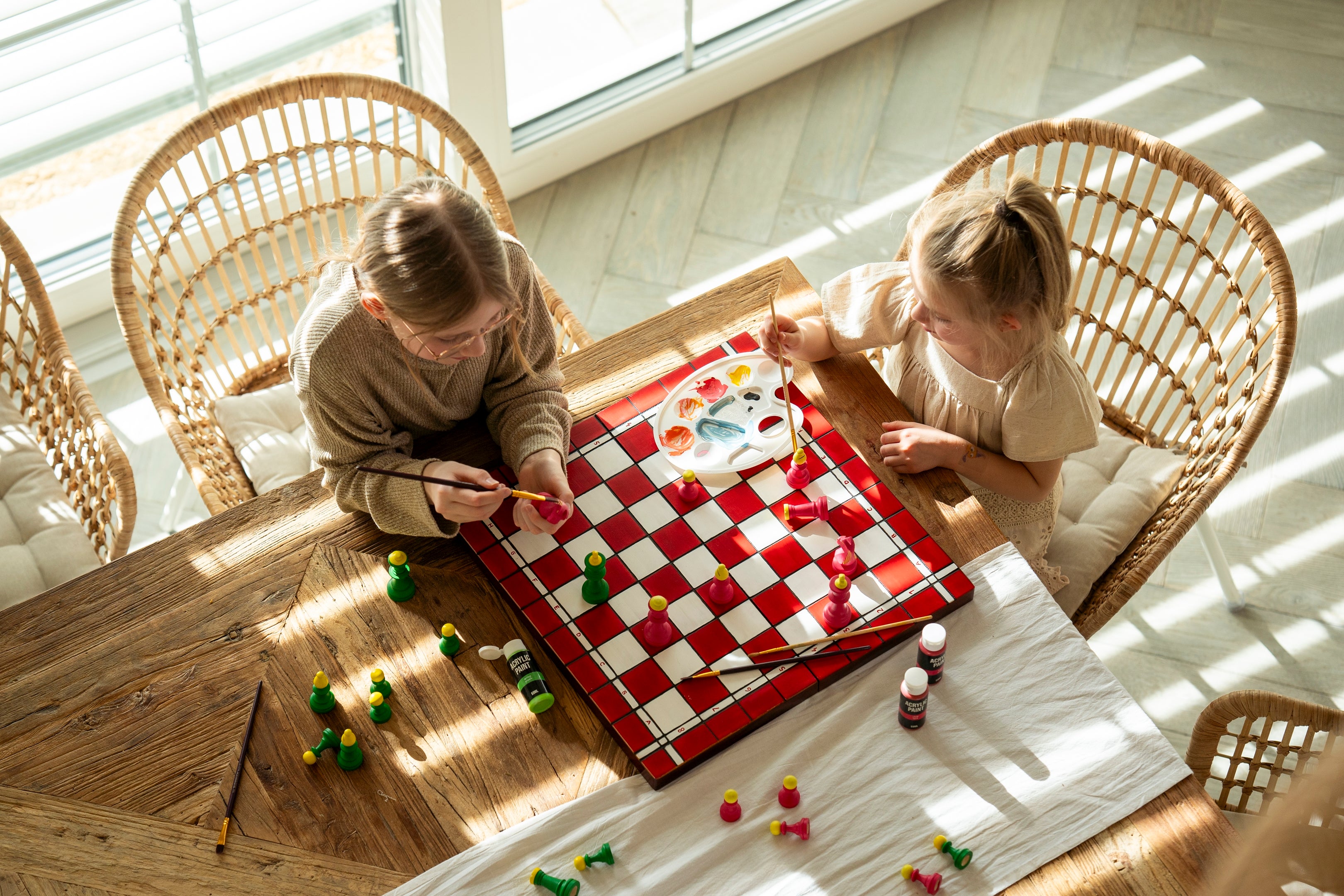 DIY Chess Case 48x48cm - Unpainted Wooden Box to Paint and Assemble Yourself