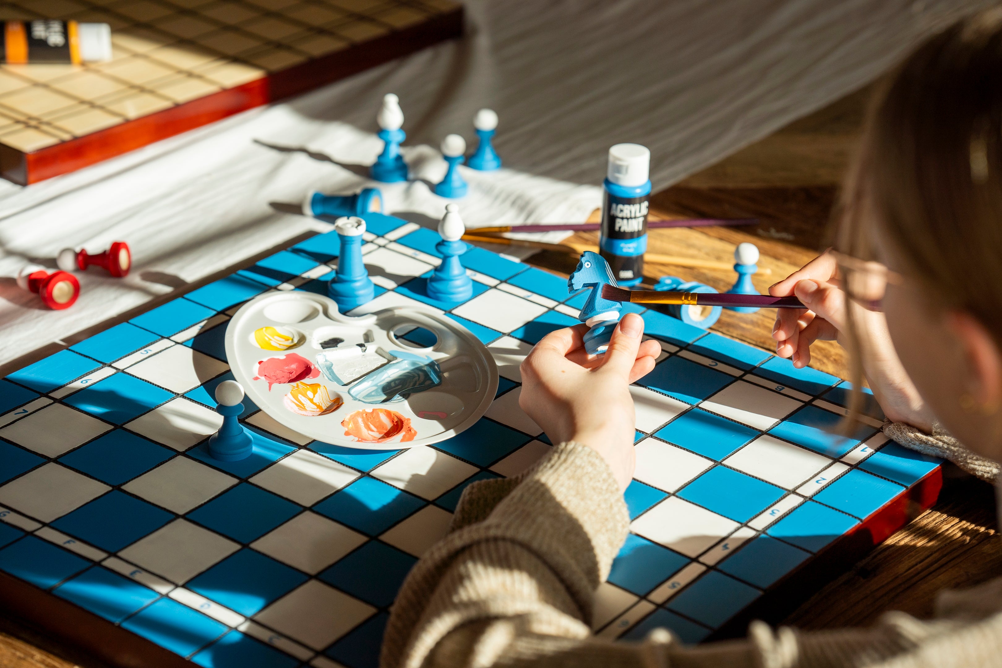 Raw DIY Chess Pieces No.5 – Unpainted Wooden Set for Creative Customization – image 9