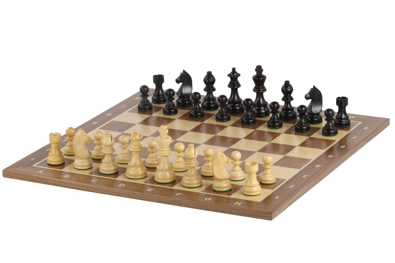 Timeless Chess Set – Walnut Board 58mm with Notation & King 96mm – image 4