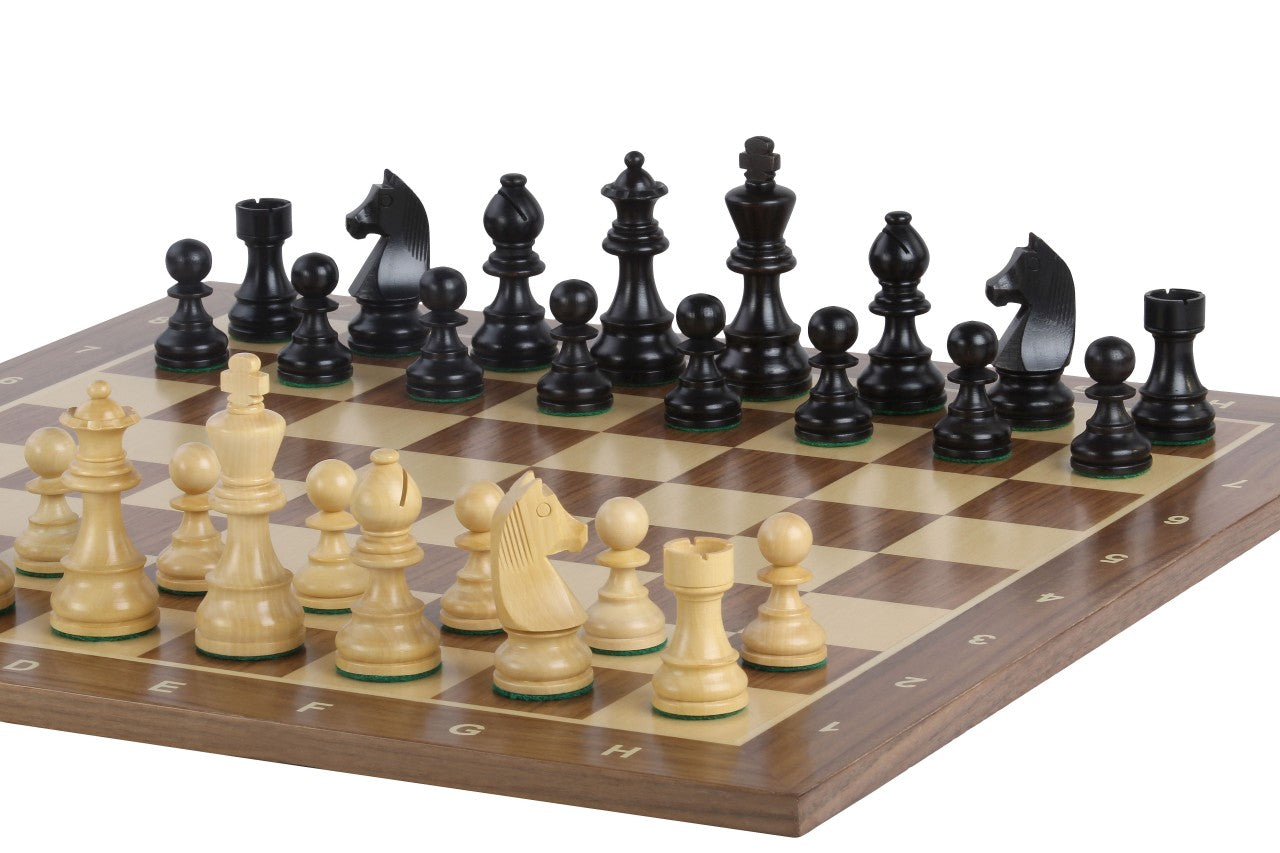 Timeless Chess Set – Walnut Board 58mm with Notation & King 96mm