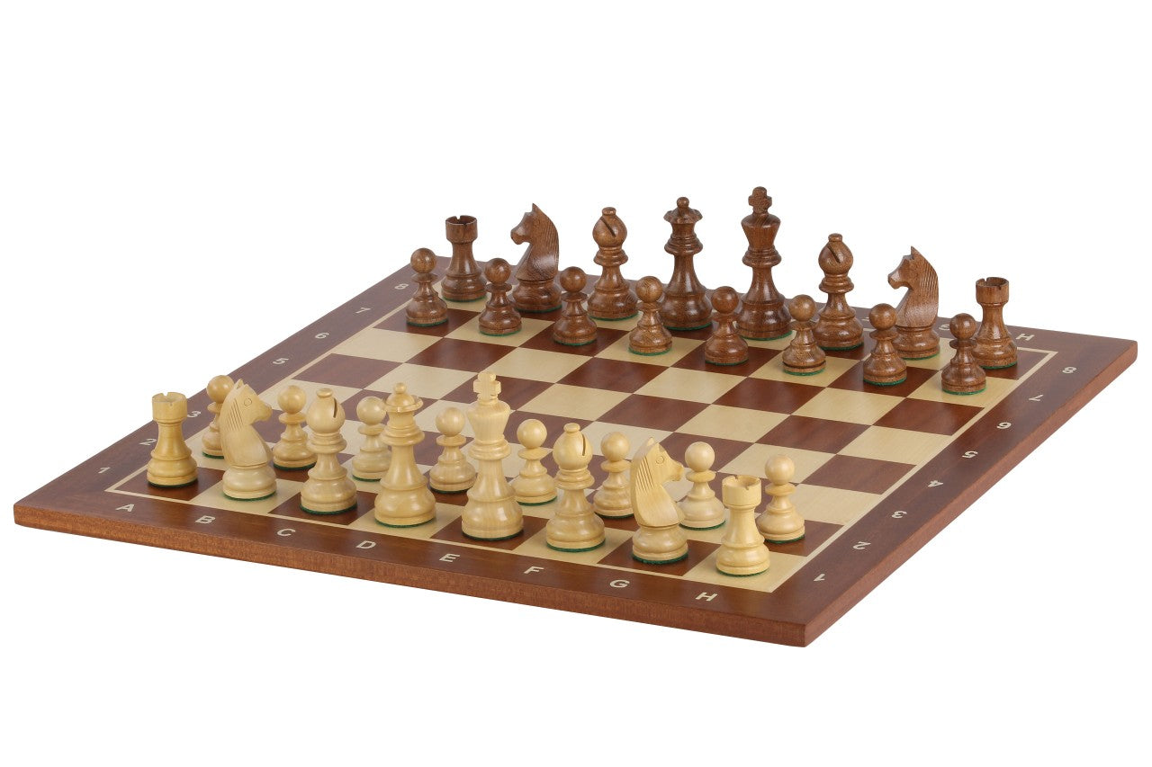 Tournament Chess Set No.5 – Mahogany Board 50mm with Notation & German Knight – image 10
