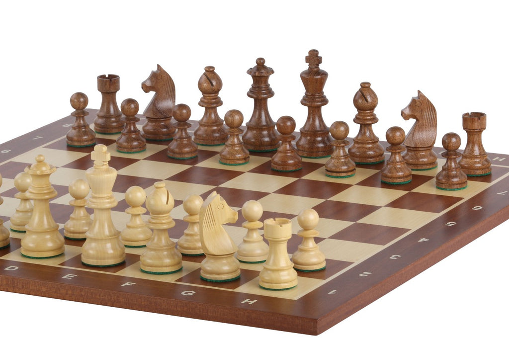 Tournament Chess Set No.6 – Mahogany Board 58mm with Notation & German Knight 3.75" – image 3