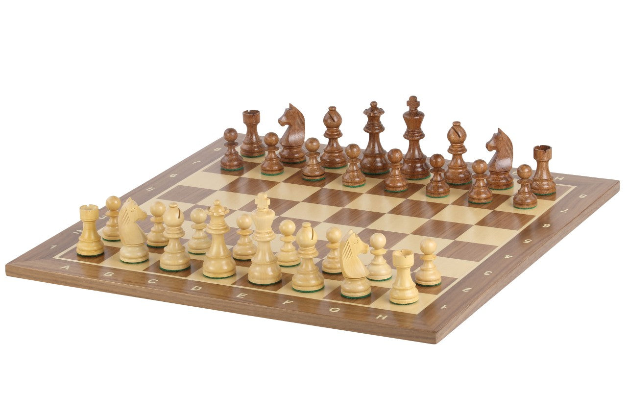 Tournament Chess Set No.5 – Walnut Board 50mm with Notation & German Knight – image 8