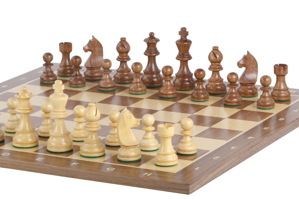 Tournament Chess Set No.5 – Walnut Board 50mm with Notation & German Knight