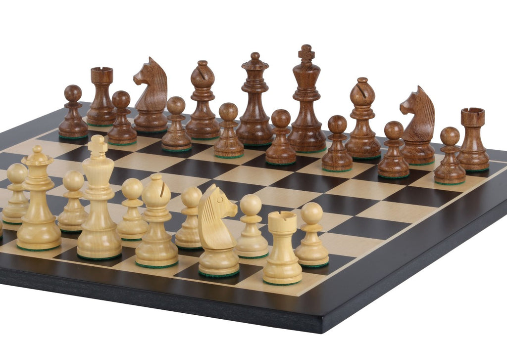 Tournament Chess Set No.5 – Black Board 50mm & German Knight Pieces