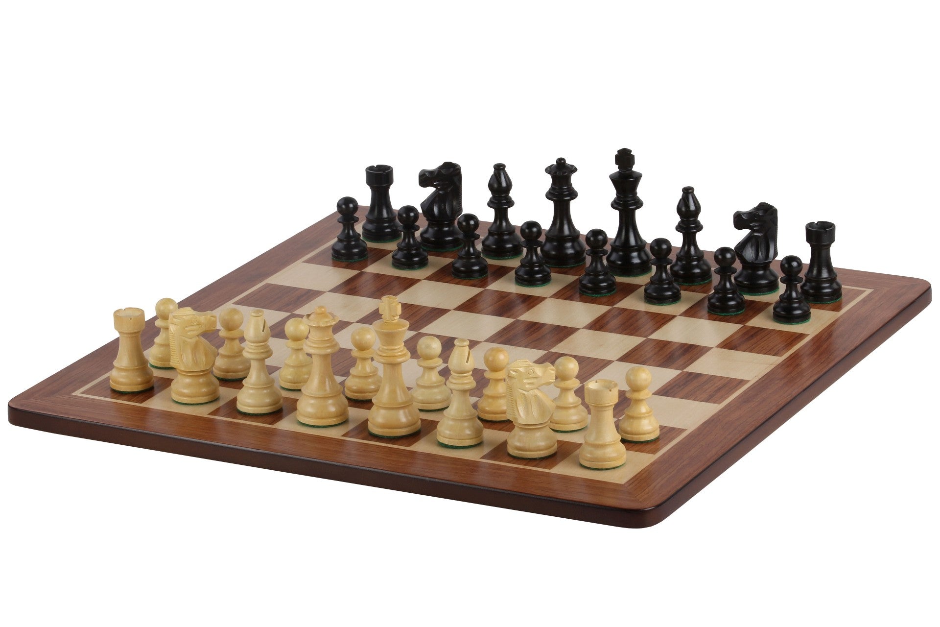 No.5 Padauk Chessboard + 3.5" French Ebonised Pieces — Tournament Set – image 2
