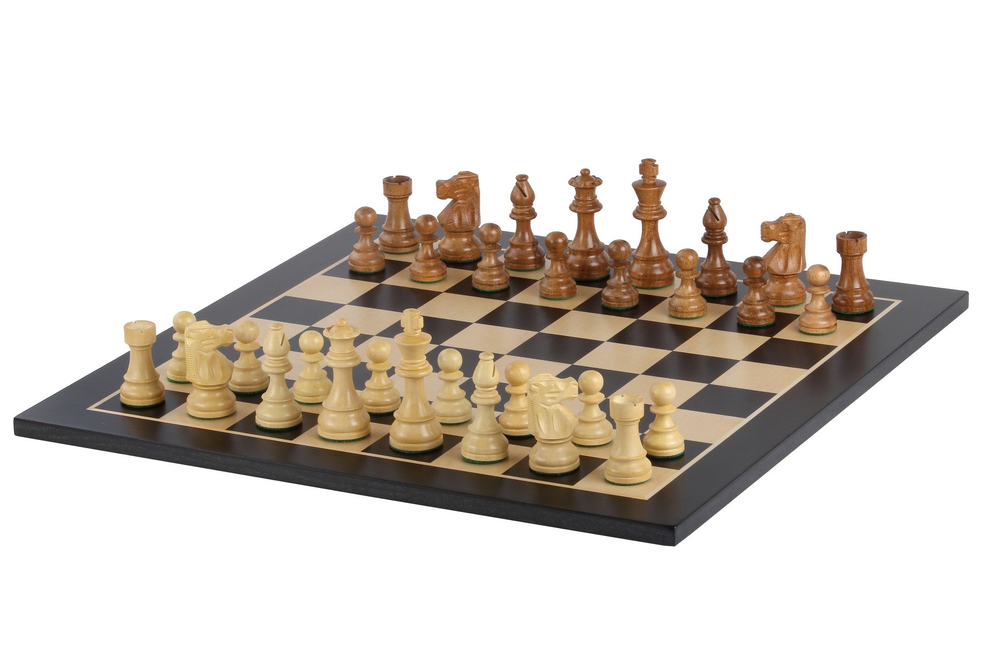 No.6 Black Chessboard + 3.75" French Acacia Pieces — Tournament Set – image 2