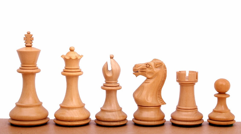 Stallion Knight Chess Pieces 3.5" – Ebonized & Boxwood Weighted Set – image 2