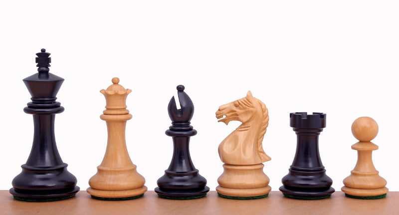 Supreme Indian Ebonised Chess Pieces 4 inch - Hand-Carved Wood