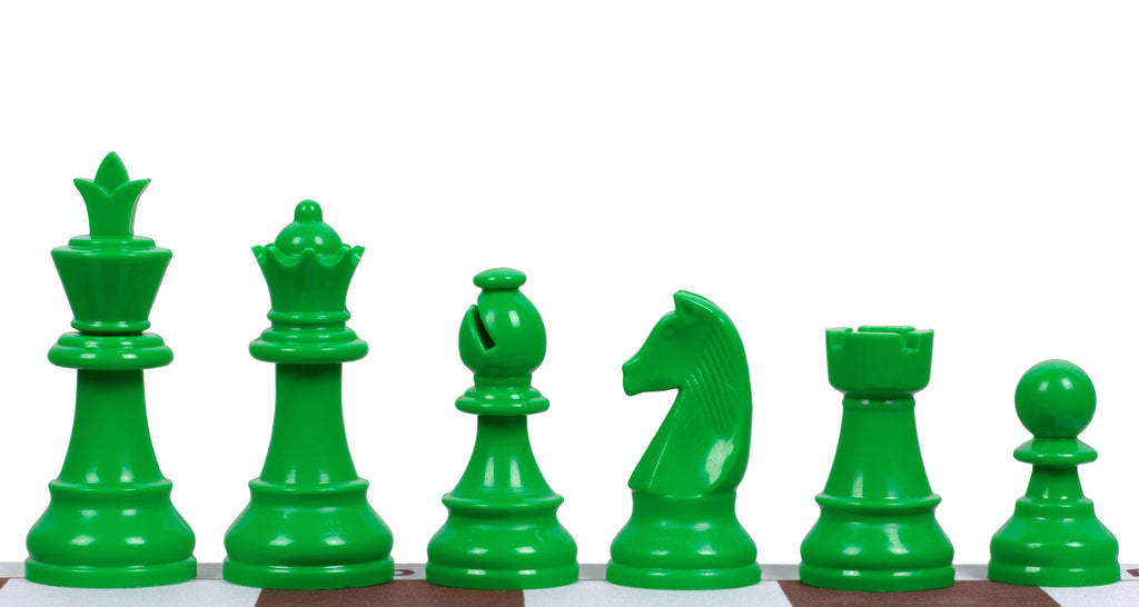Staunton Plastic Chess Pieces 95mm King – Green