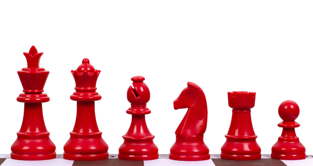 Staunton Plastic Chess Pieces 95mm King – Red