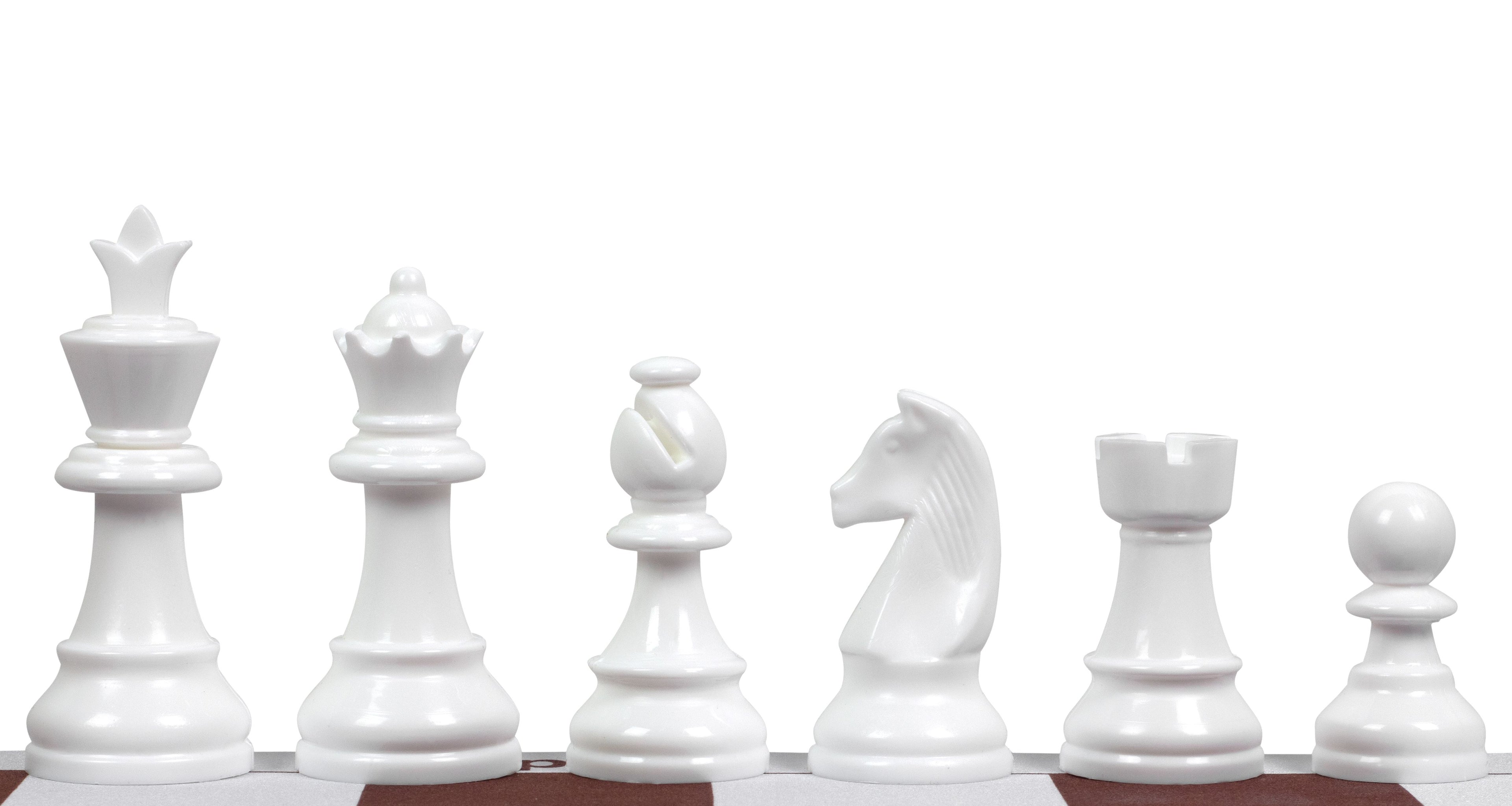 Staunton Plastic Chess Pieces 95mm King – Snow White