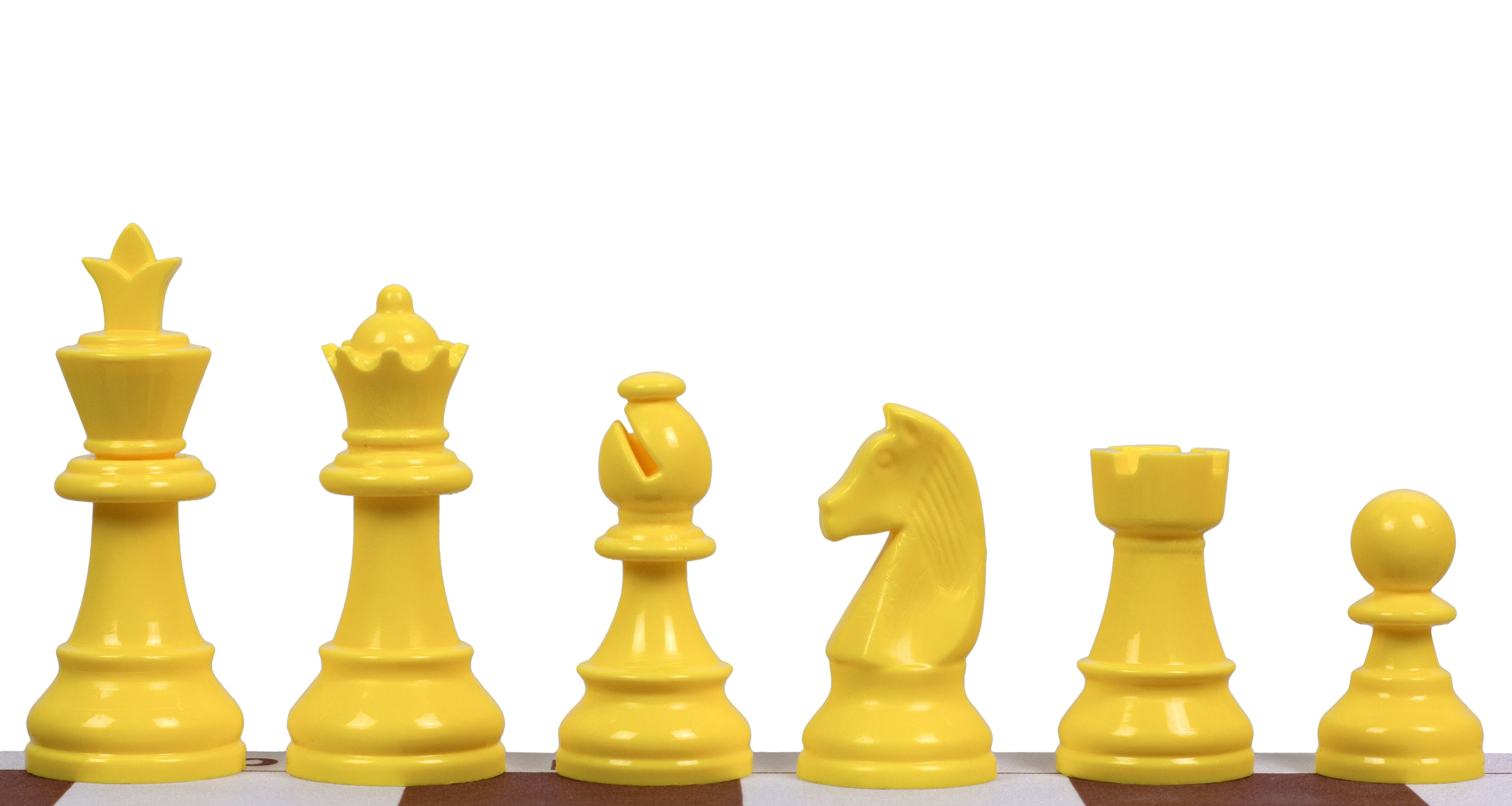Staunton Plastic Chess Pieces 95mm King – Yellow