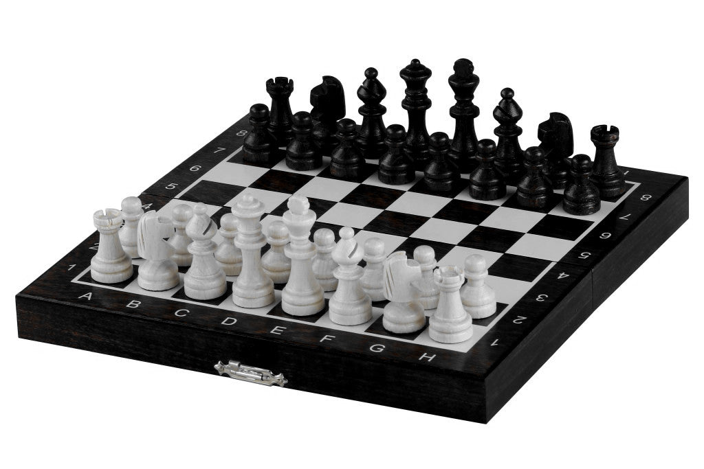 Magnetic Wooden Chess Mini 20cm – Black Travel Set – image 2