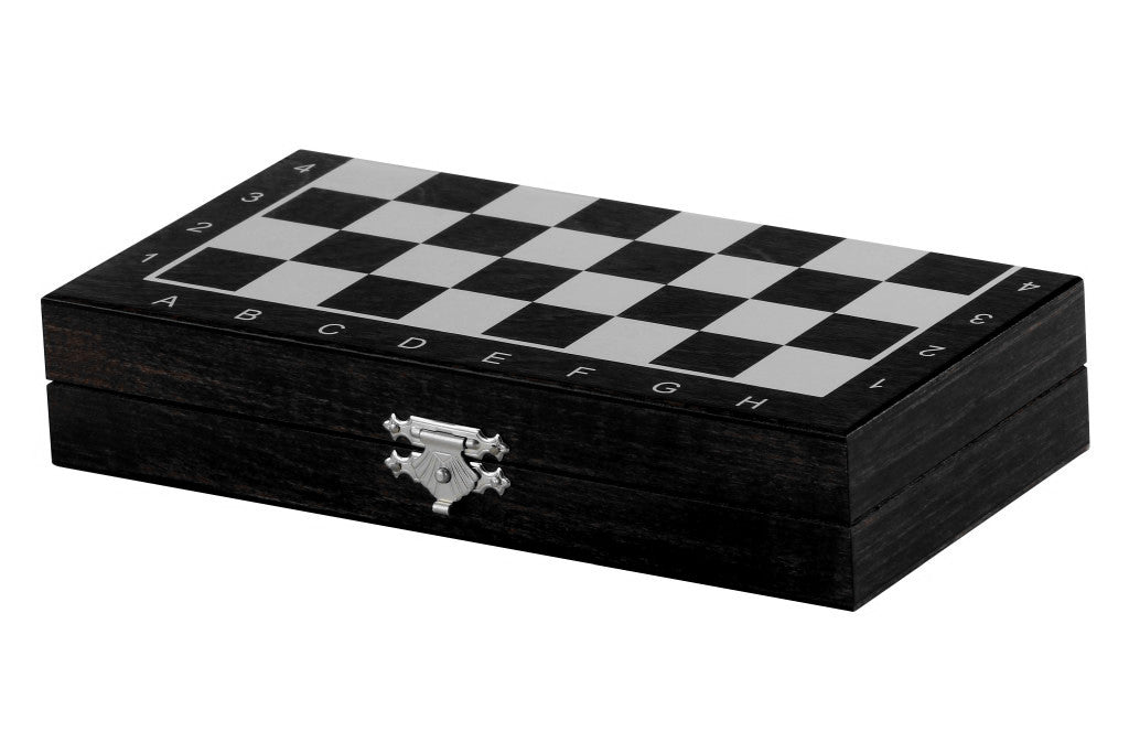 Magnetic Wooden Chess Mini 20cm – Black Travel Set – image 3