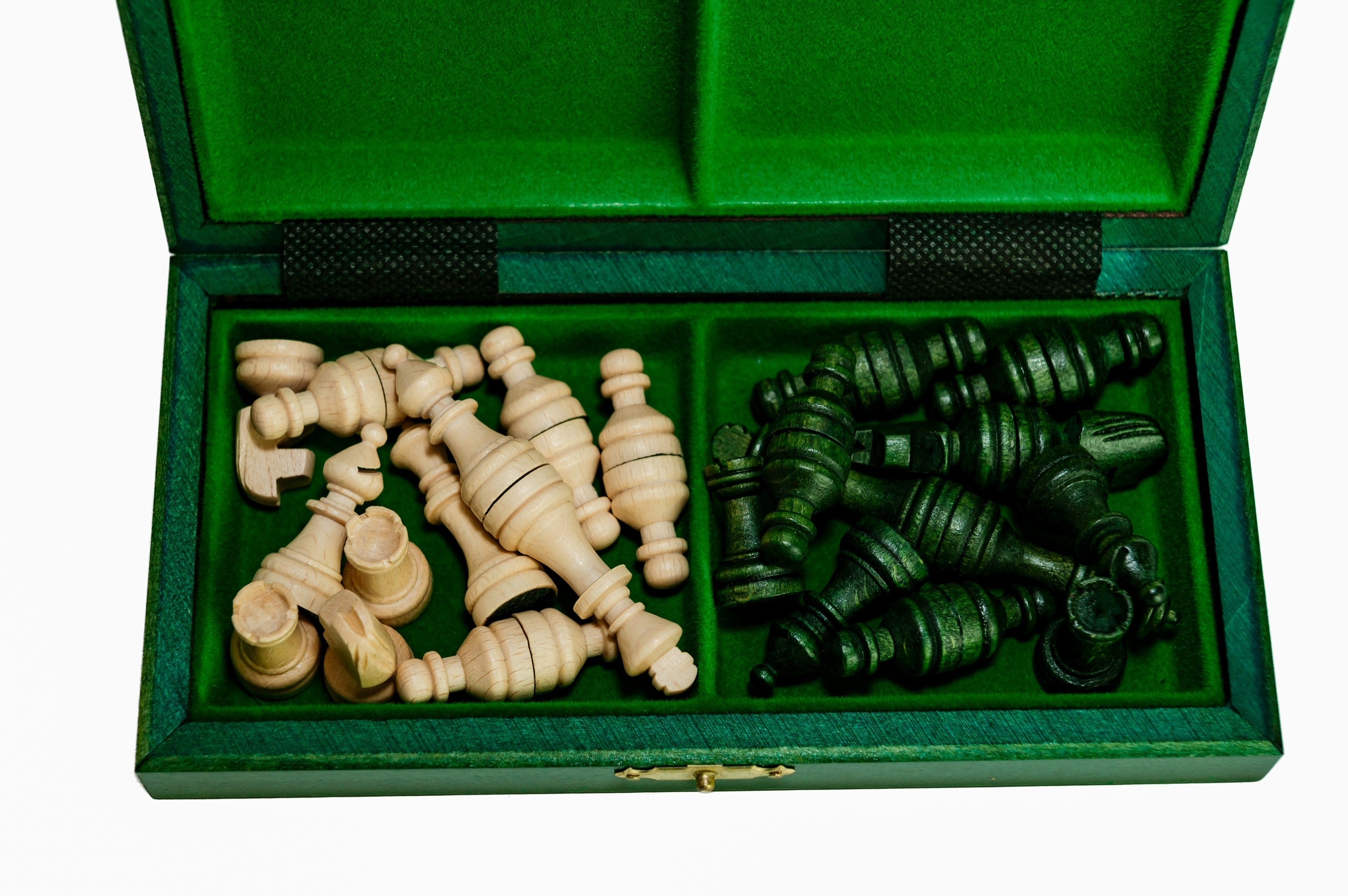 Magnetic Wooden Chess Mini 20cm – Green Travel Set – image 2