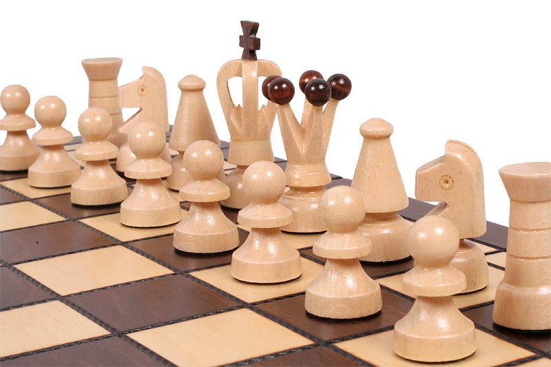 Chess Set 2-in-1 Wood 35cm - Chess Checkers Folding Case Hornbeam – image 6