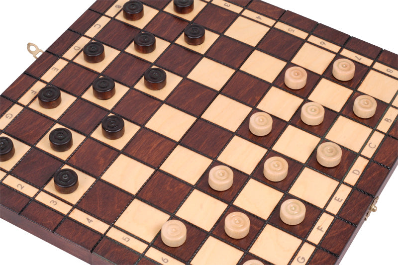 Chess Set 2-in-1 Wood 35cm - Chess Checkers Folding Case Hornbeam – image 5