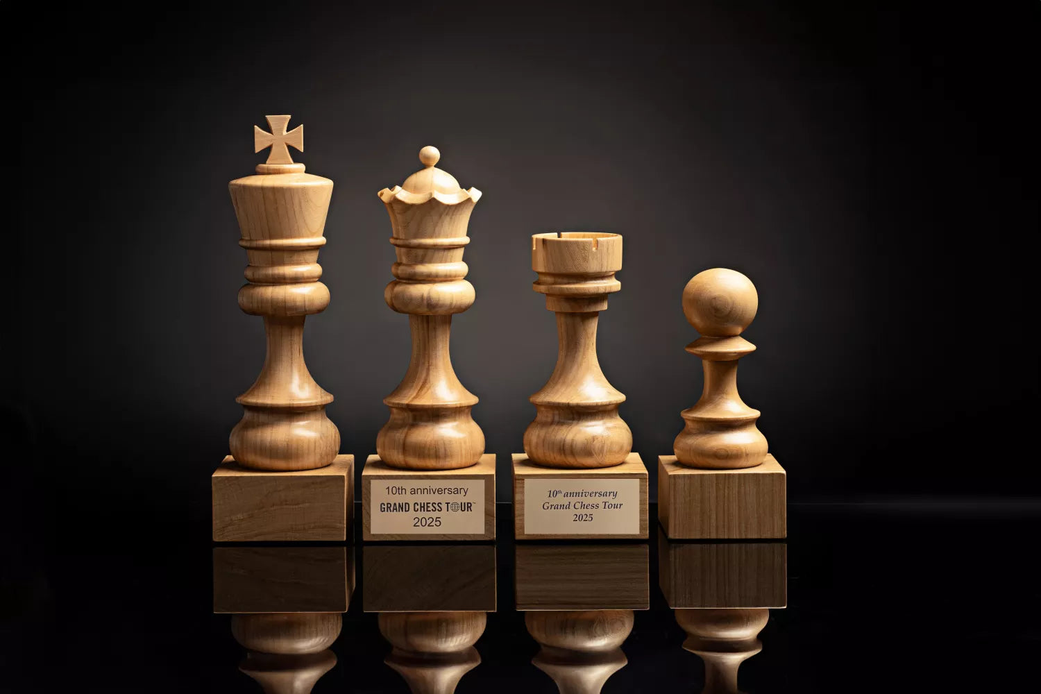 Chess Trophy Cup – White King, Handcrafted Wood