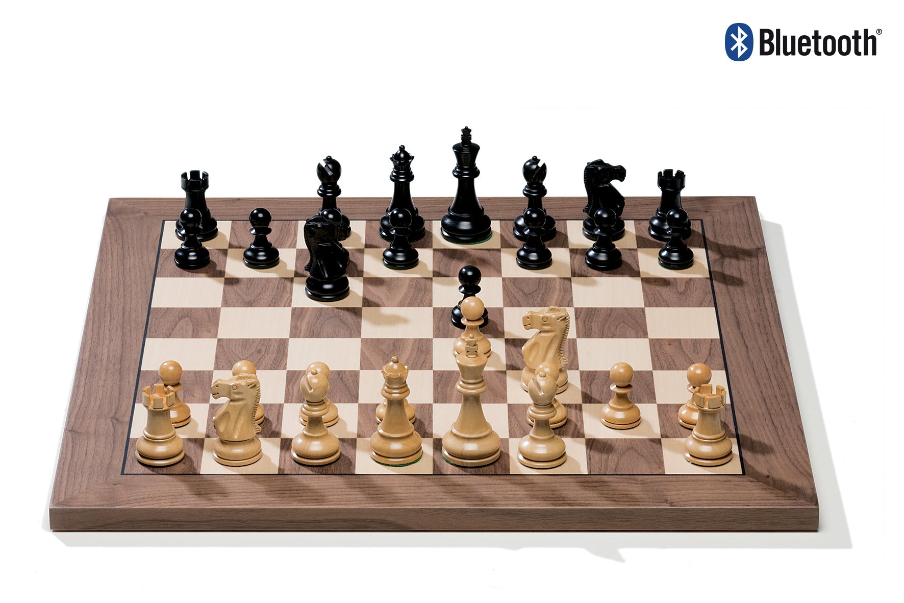 DGT Bluetooth e-Board Walnut + Classic Pieces — Electronic Chess Set
