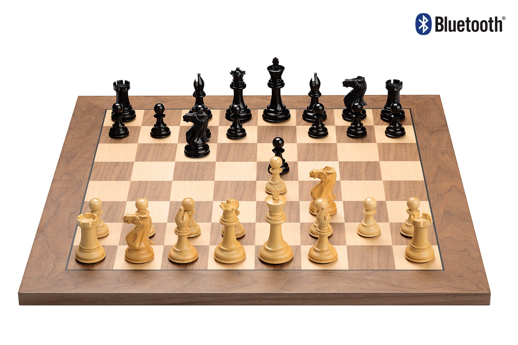 DGT Bluetooth e-Board Walnut + Ebony Pieces — Electronic Chess Set