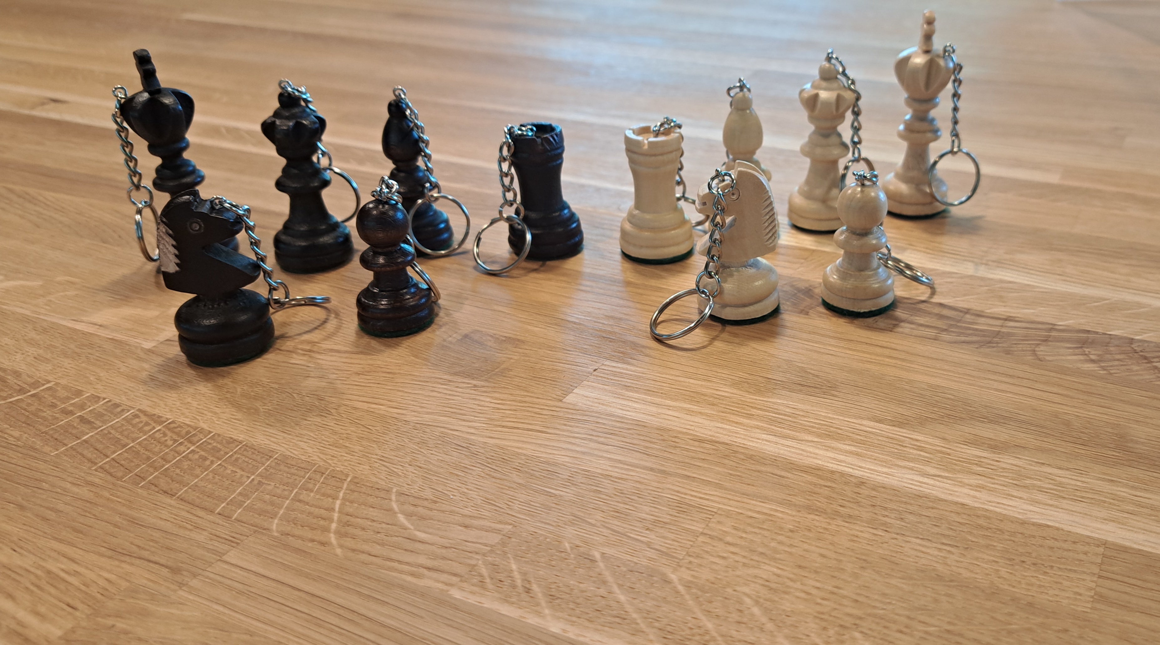 Black Bishop Chess Keyring – Wooden Chess Piece Pendant – image 2
