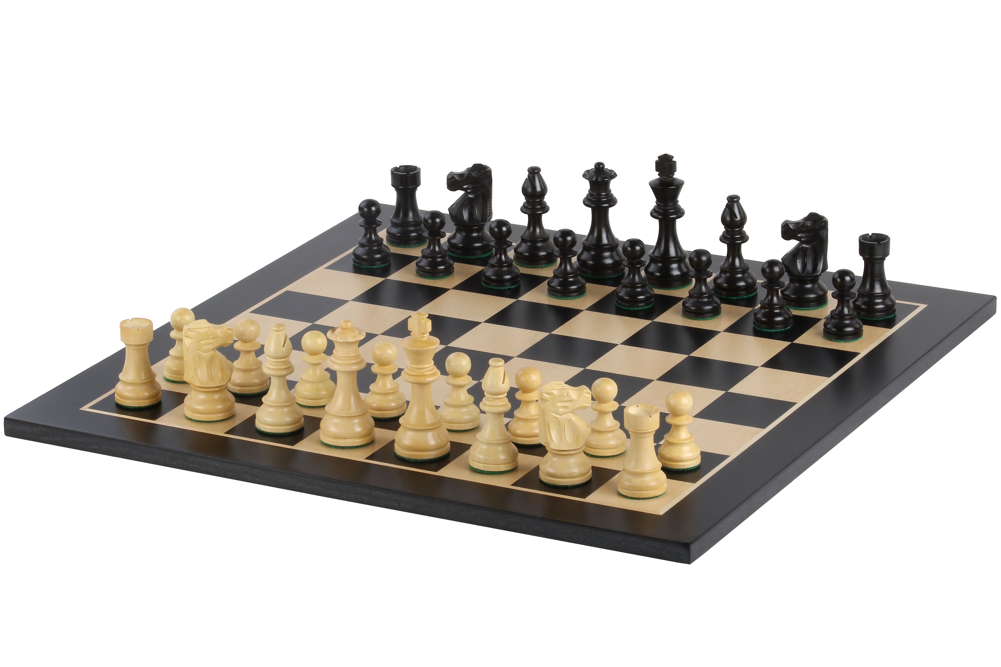 No.6 Black Chessboard + 3.75" French Ebonised Pieces — Tournament Set – image 3
